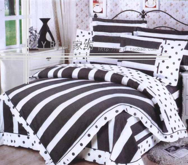 Black cotton bedding set