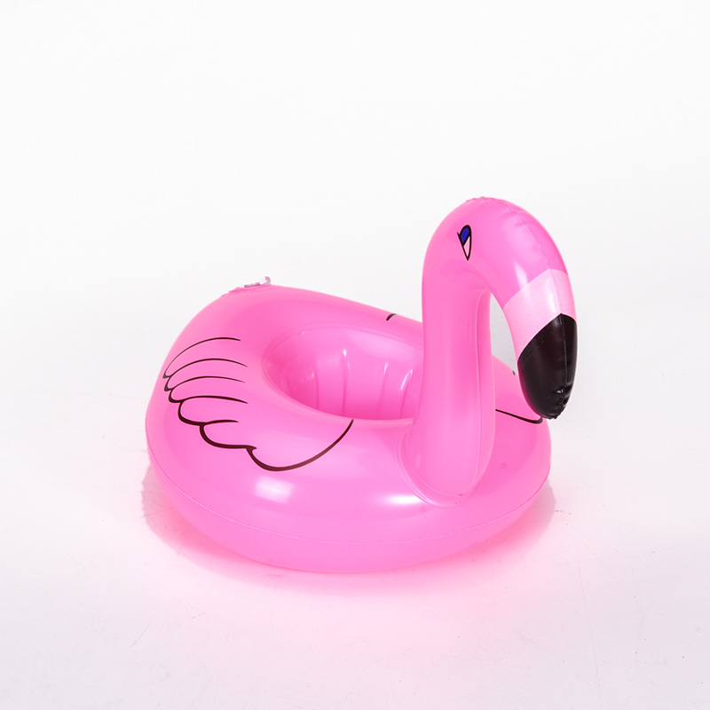 Spot pvc inflatable cup holder water toy flamingo donut unicorn crab pineapple coaster cup holder