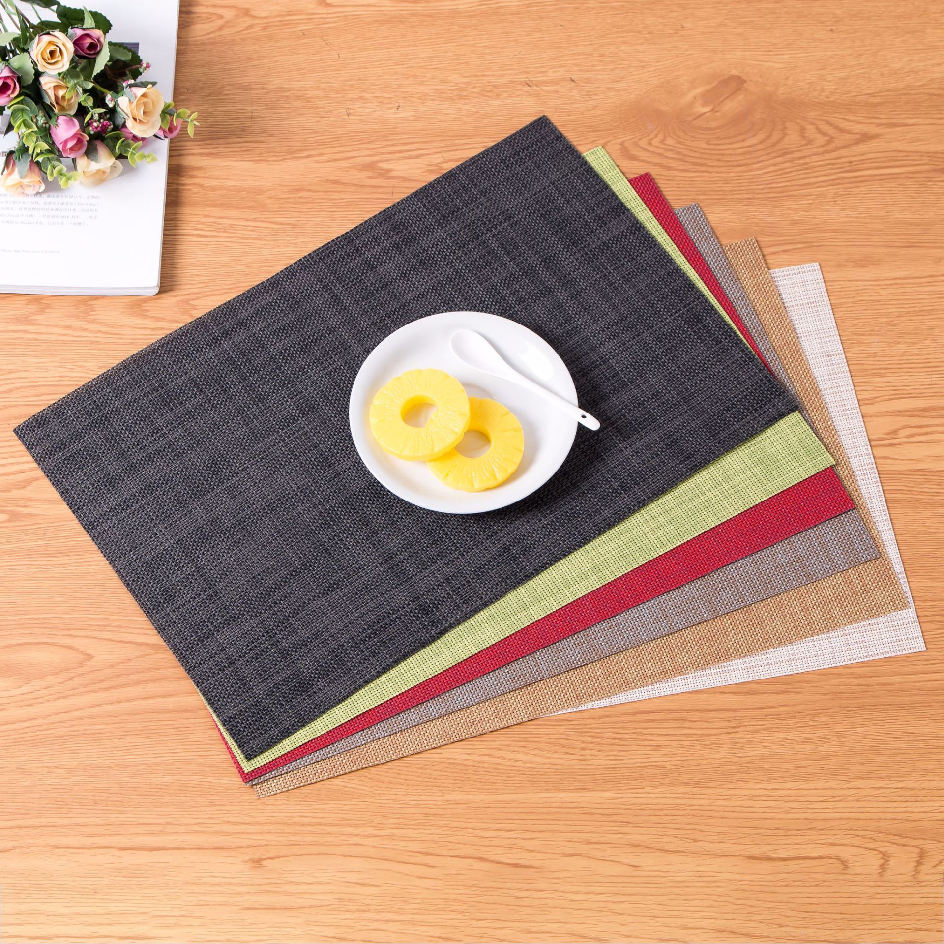 Placemat PVC Japanese and European Style Table Mat Non-Slip Waterproof Wash-Free and Environmentally Friendly Heat Proof Mat Western-Style Placemat Placemat Bowl Coaster Cup Coaster Placemat PVC Japanese and European Style Table Mat Non-Slip Waterproof Wash-Free and Environmentally Friendly Heat Proof Mat Western-Style Placemat Placemat Bowl Coaster Cup Coaster