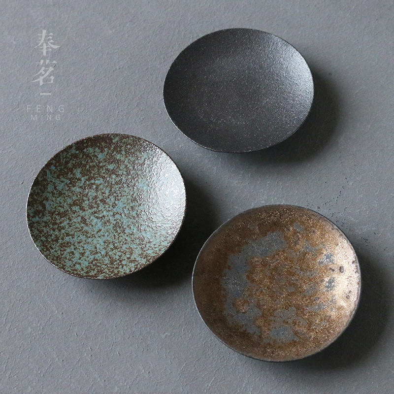 Stoneware Kiln Transmutation Ceramic Coaster Japanese Heat Insulation Non-Slip Mat Teacup Mat Cup Saucer Kung Fu Tea Ceremony Utensil Saucer