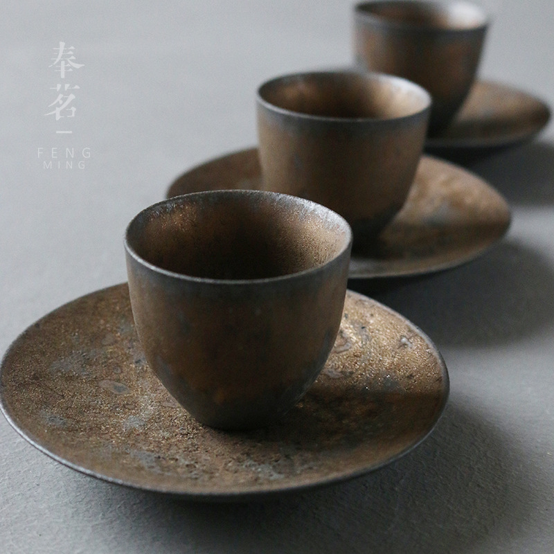 Stoneware Kiln Transmutation Ceramic Coaster Japanese Heat Insulation Non-Slip Mat Teacup Mat Cup Saucer Kung Fu Tea Ceremony Utensil Saucer