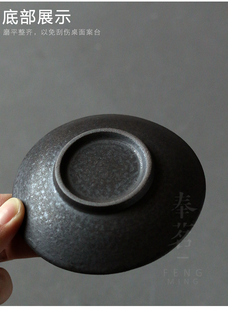 Stoneware Kiln Transmutation Ceramic Coaster Japanese Heat Insulation Non-Slip Mat Teacup Mat Cup Saucer Kung Fu Tea Ceremony Utensil Saucer