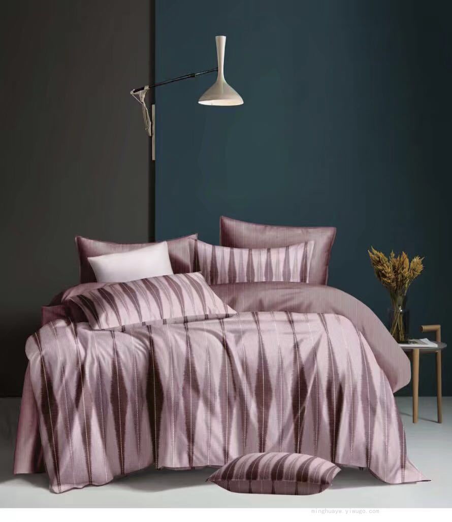 Simple Classic Vertical Stripes Four-Piece Bedding Set Fashionable Simple