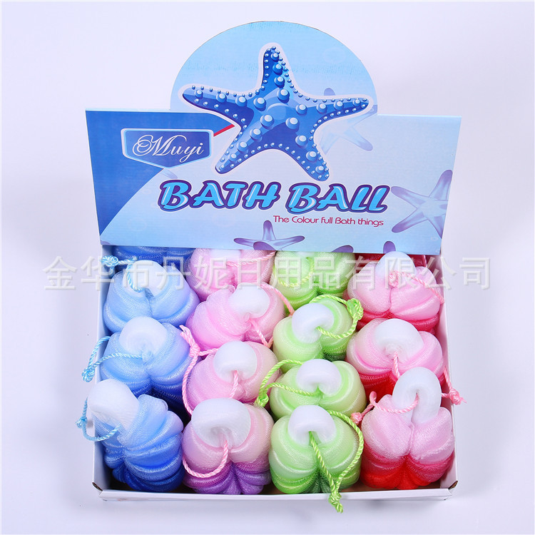 Factory Direct Sales Hot Sale High Quality Fine Mesh Gradient Color Bath Ball Bath Flower Bath Essential