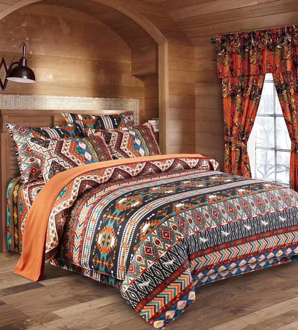 boho stripe bedding set ethnic vintag