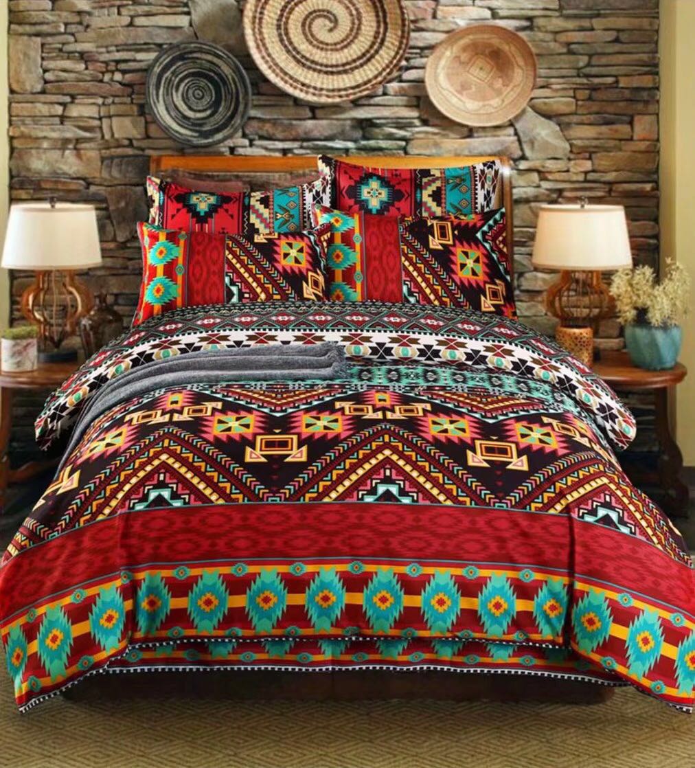 boho stripe bedding set ethnic vintag