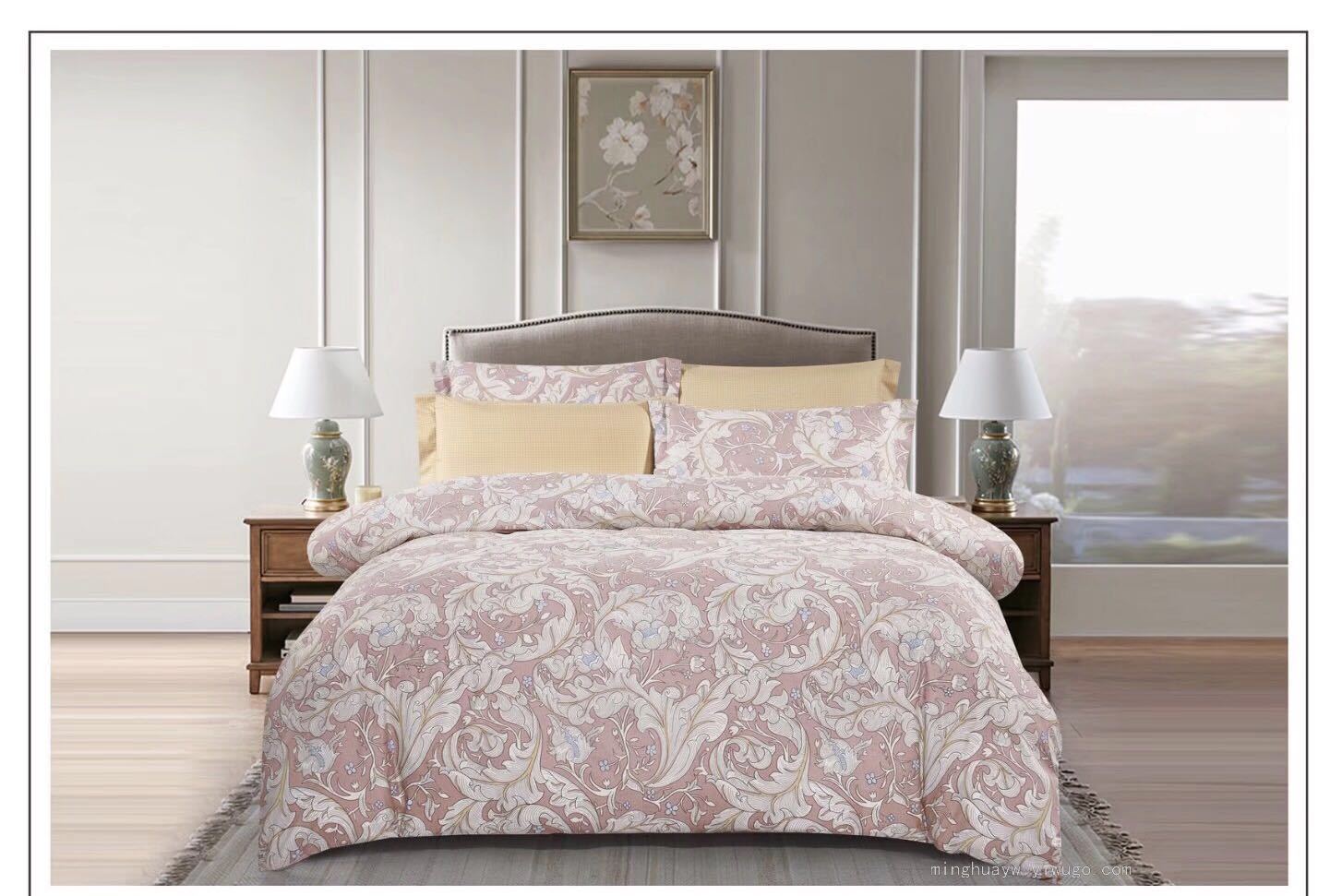 European-Style Four-Piece Bedding Set with Simple European Patterns Can Be Customized European-Style Four-Piece Bedding Set with Simple European Patterns Can Be Customized