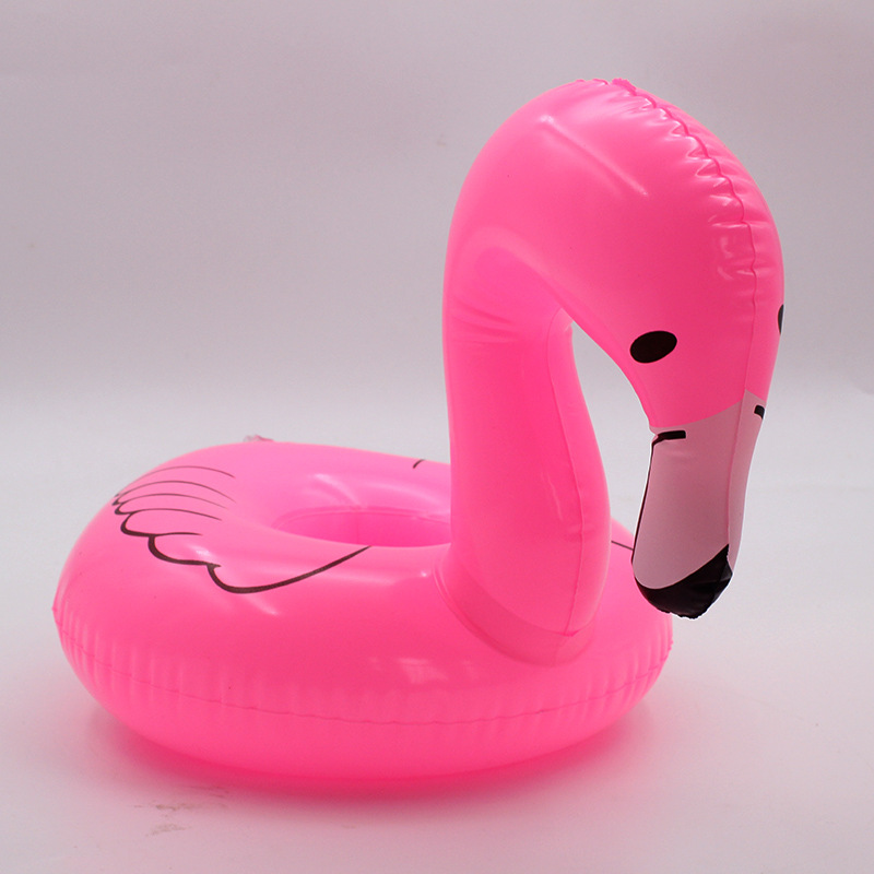 Spot PVC Inflatable Water Sports Goods Flamingo Coaster Inflatable Water Floating Beverage Cup Holder Cup Holder Wholesale