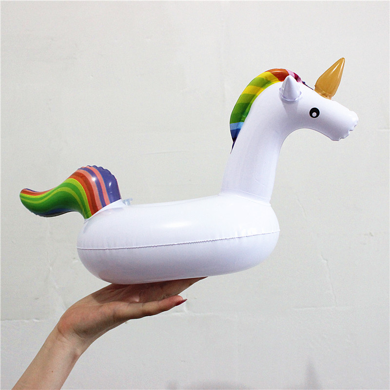 Spot PVC Inflatable Water Sports Goods Flamingo Coaster Inflatable Water Floating Beverage Cup Holder Cup Holder Wholesale