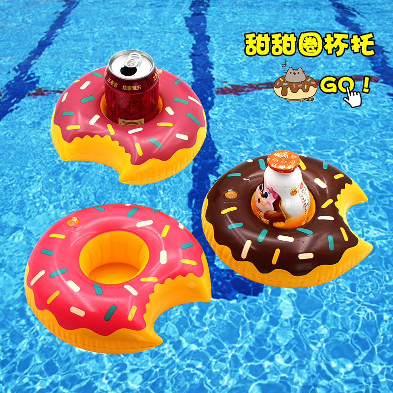 Spot PVC Inflatable Water Sports Goods Flamingo Coaster Inflatable Water Floating Beverage Cup Holder Cup Holder Wholesale