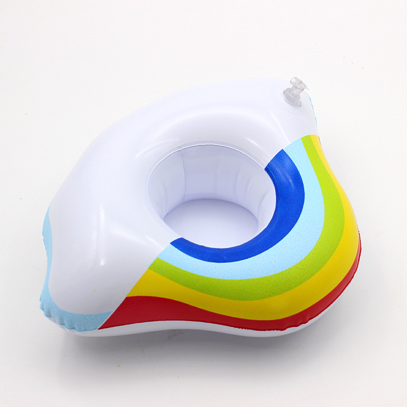 Spot PVC Inflatable Water Sports Goods Flamingo Coaster Inflatable Water Floating Beverage Cup Holder Cup Holder Wholesale