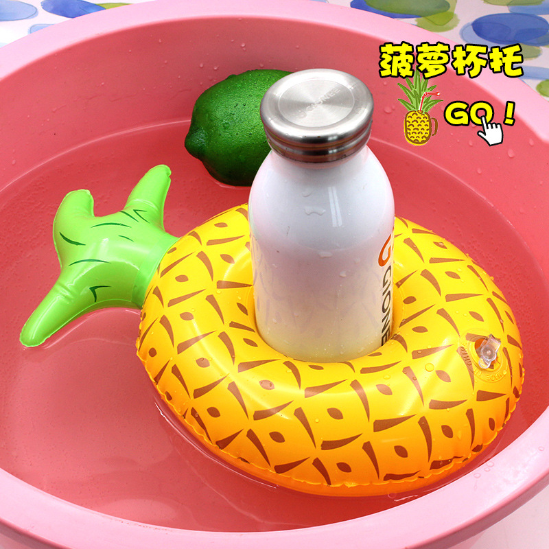 Spot PVC Inflatable Water Sports Goods Flamingo Coaster Inflatable Water Floating Beverage Cup Holder Cup Holder Wholesale
