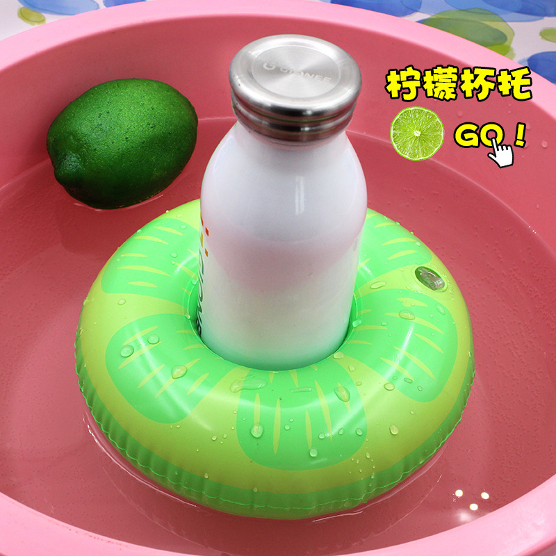 Spot PVC Inflatable Water Sports Goods Flamingo Coaster Inflatable Water Floating Beverage Cup Holder Cup Holder Wholesale