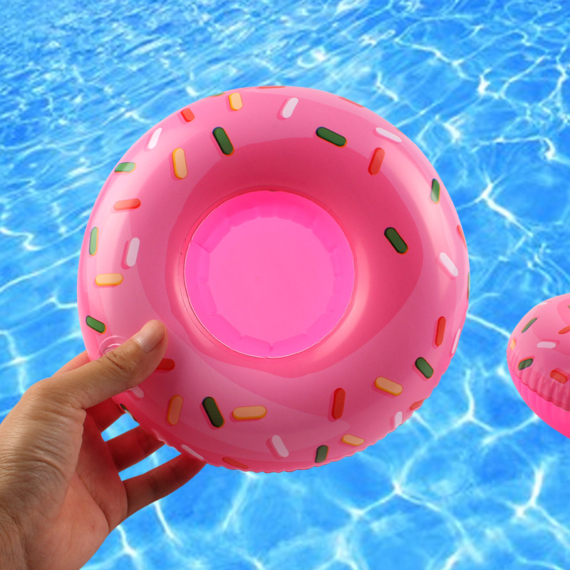 Spot PVC Inflatable Water Sports Goods Flamingo Coaster Inflatable Water Floating Beverage Cup Holder Cup Holder Wholesale