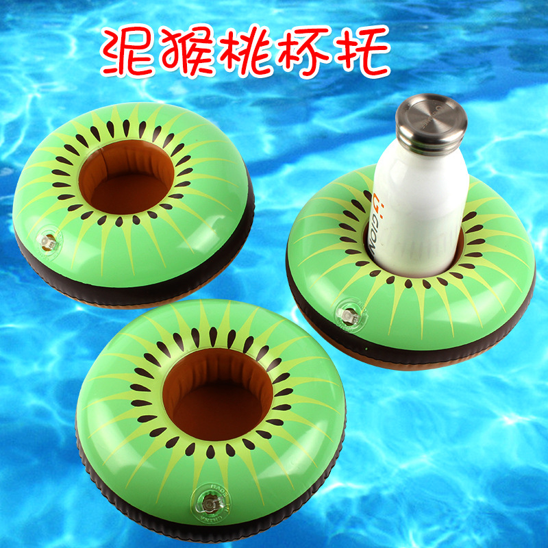 Spot PVC Inflatable Water Sports Goods Flamingo Coaster Inflatable Water Floating Beverage Cup Holder Cup Holder Wholesale