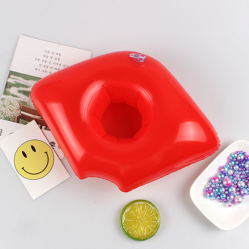 Spot PVC Inflatable Water Sports Goods Flamingo Coaster Inflatable Water Floating Beverage Cup Holder Cup Holder Wholesale