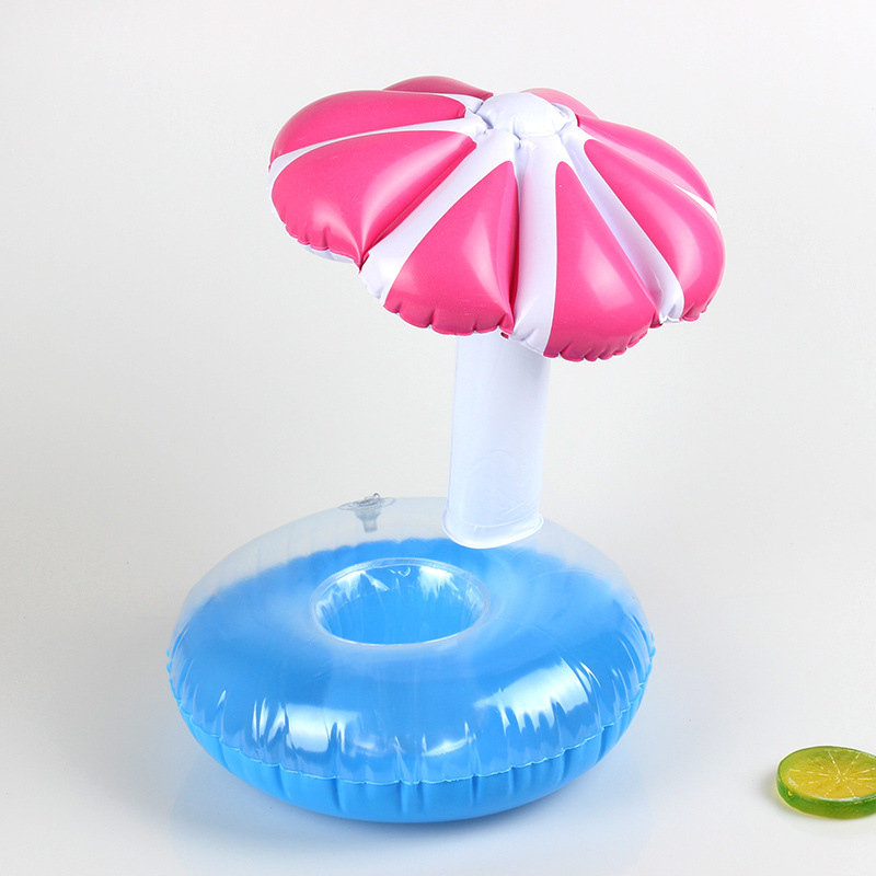 Spot PVC Inflatable Water Sports Goods Flamingo Coaster Inflatable Water Floating Beverage Cup Holder Cup Holder Wholesale