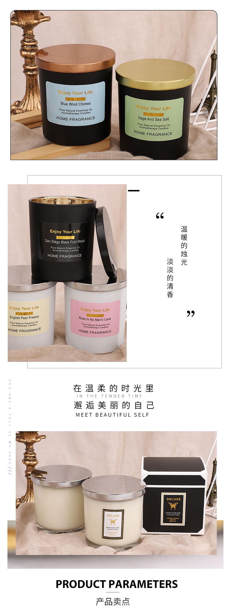 New Color Glass Aromatherapy Candle Fresh Air Toilet Candlestick Home Decoration Empty Glass Bottle Candle Cup