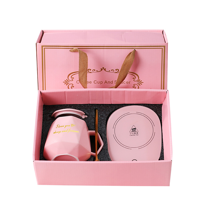 55 Degrees Constant Temperature Warm Cup Set Constant Temperature Heating Coaster Mug with Hand Gift Company Gift Printed Logo