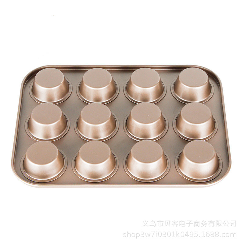 Baking Mold 12-Piece round Non-Stick Cake Mold Large Baking Pan Muffin Cake Paper Tray Baking Mold Household