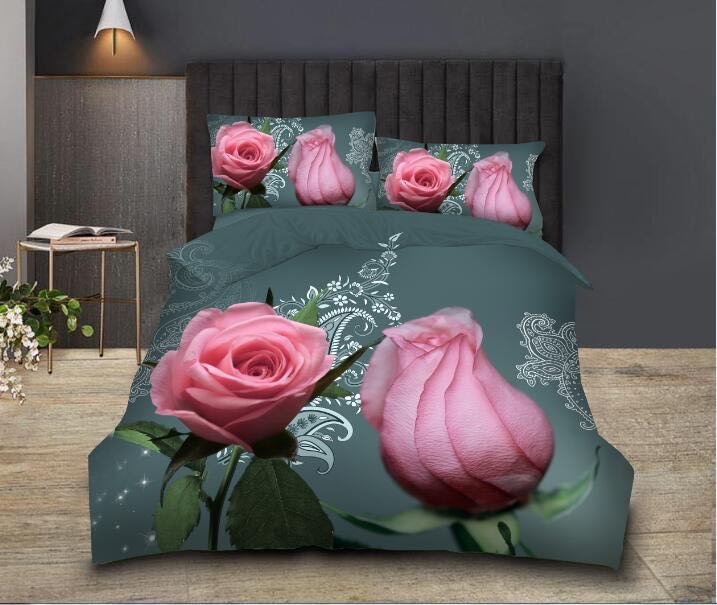 7D Printed Four-Piece Bedding Set Foreign Trade Kit Bedspread Duvet Cover Fitted Sheet New Product