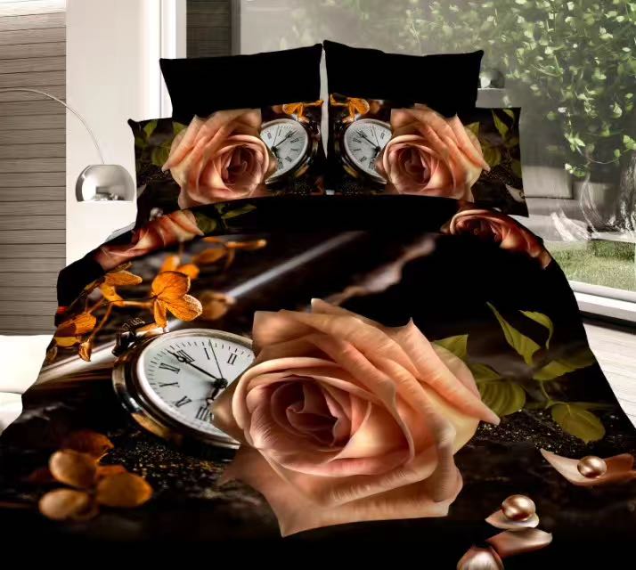7D Printed Four-Piece Bedding Set Foreign Trade Kit Bedspread Duvet Cover Fitted Sheet New Product 7D Printed Four-Piece Bedding Set Foreign Trade Kit Bedspread Duvet Cover Fitted Sheet New Product