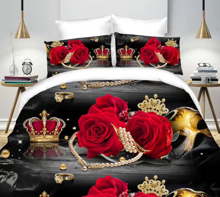 7D Printed Four-Piece Bedding Set Foreign Trade Kit Bedspread Duvet Cover Fitted Sheet New Product 7D Printed Four-Piece Bedding Set Foreign Trade Kit Bedspread Duvet Cover Fitted Sheet New Product