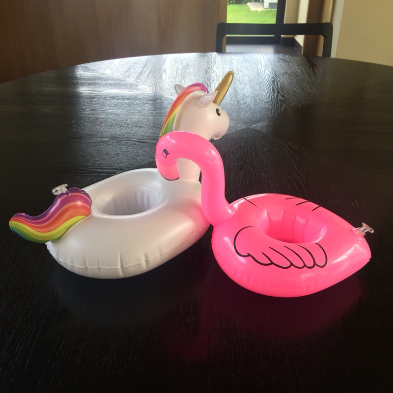 Unicorn Cup-holders, inflatable water coaster floating drink cup-holders, are available from stock on Instagram
