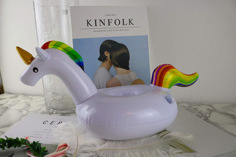 Unicorn Cup-holders, inflatable water coaster floating drink cup-holders, are available from stock on Instagram