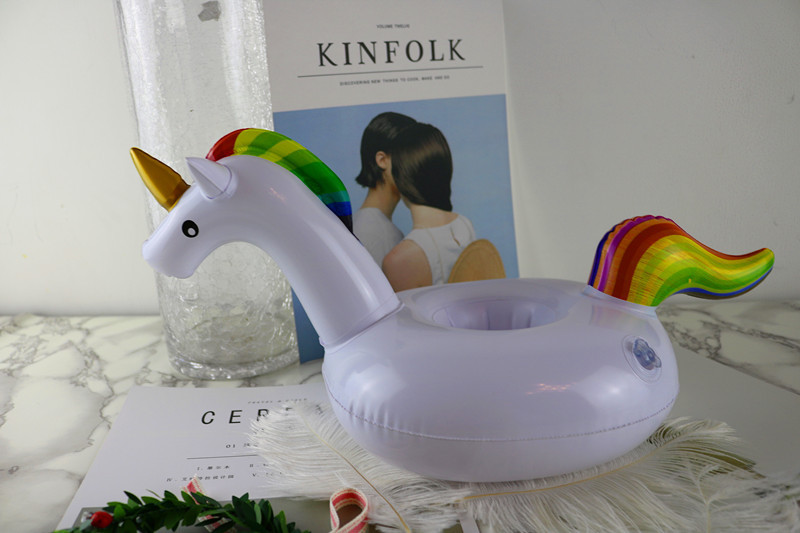 Unicorn Cup-holders, inflatable water coaster floating drink cup-holders, are available from stock on Instagram