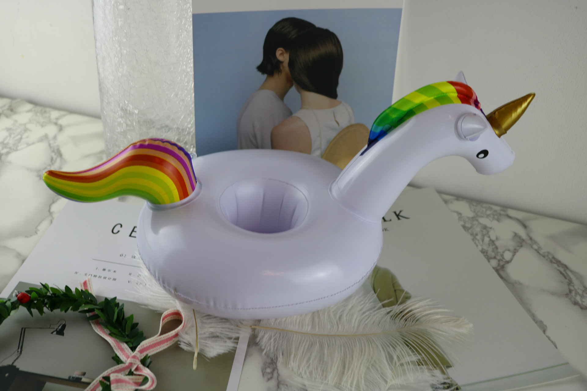 Unicorn Cup-holders, inflatable water coaster floating drink cup-holders, are available from stock on Instagram
