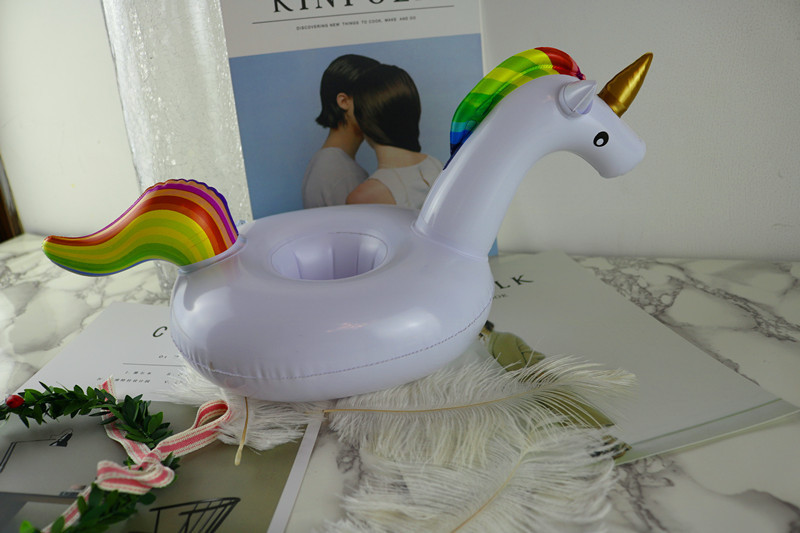 Unicorn Cup-holders, inflatable water coaster floating drink cup-holders, are available from stock on Instagram
