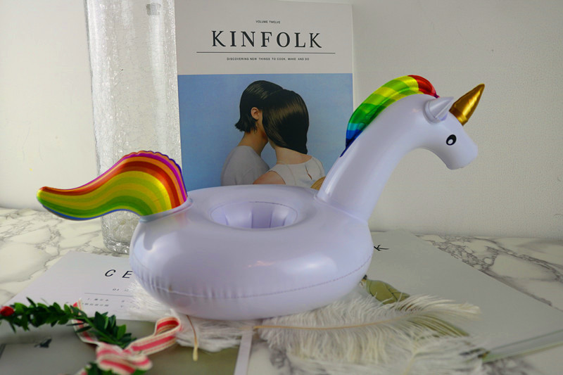 Unicorn Cup-holders, inflatable water coaster floating drink cup-holders, are available from stock on Instagram