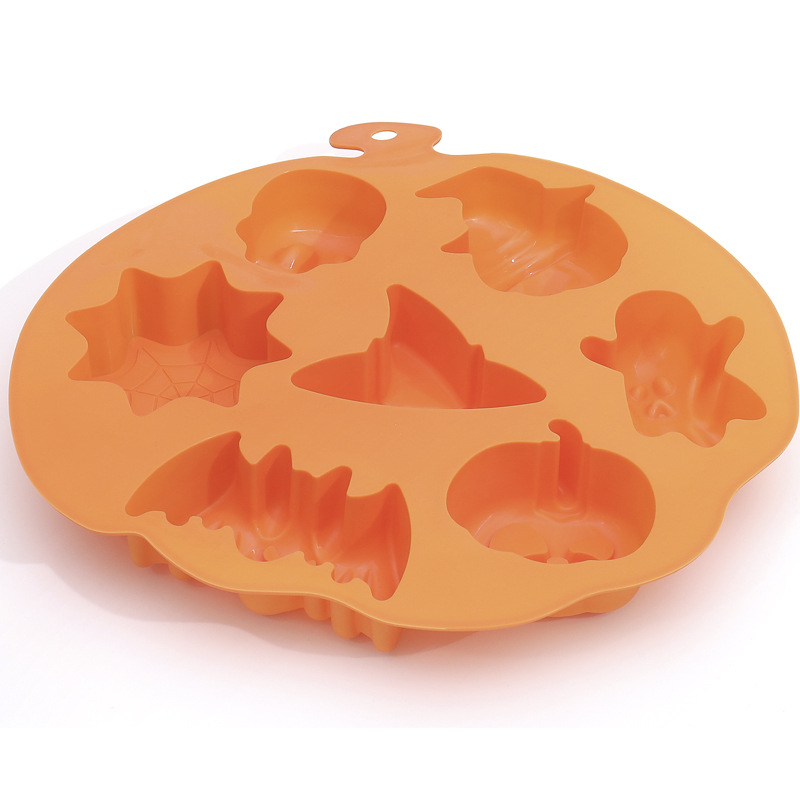 Silicone Cake Mold 6 Hole Halloween Halloween Doll Pumpkin Skull Baking Mold DIY Silicone Cake Mold 6 Hole Halloween Halloween Doll Pumpkin Skull Baking Mold DIY