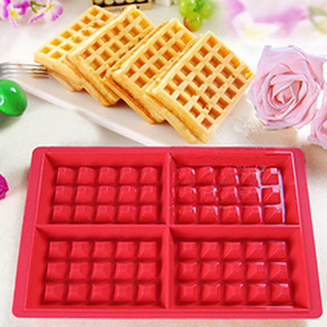 Silicone Square Waffle Cake Mold Muffin/Checkered Cake Mold Oven Baking Mold DIY Waffle Mold