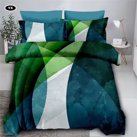 Geometric Pattern Square Color Blocking Four-Piece Bedding Set Fashion Simple