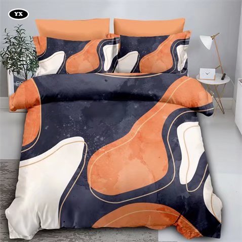 Geometric Pattern Square Color Blocking Four-Piece Bedding Set Fashion Simple