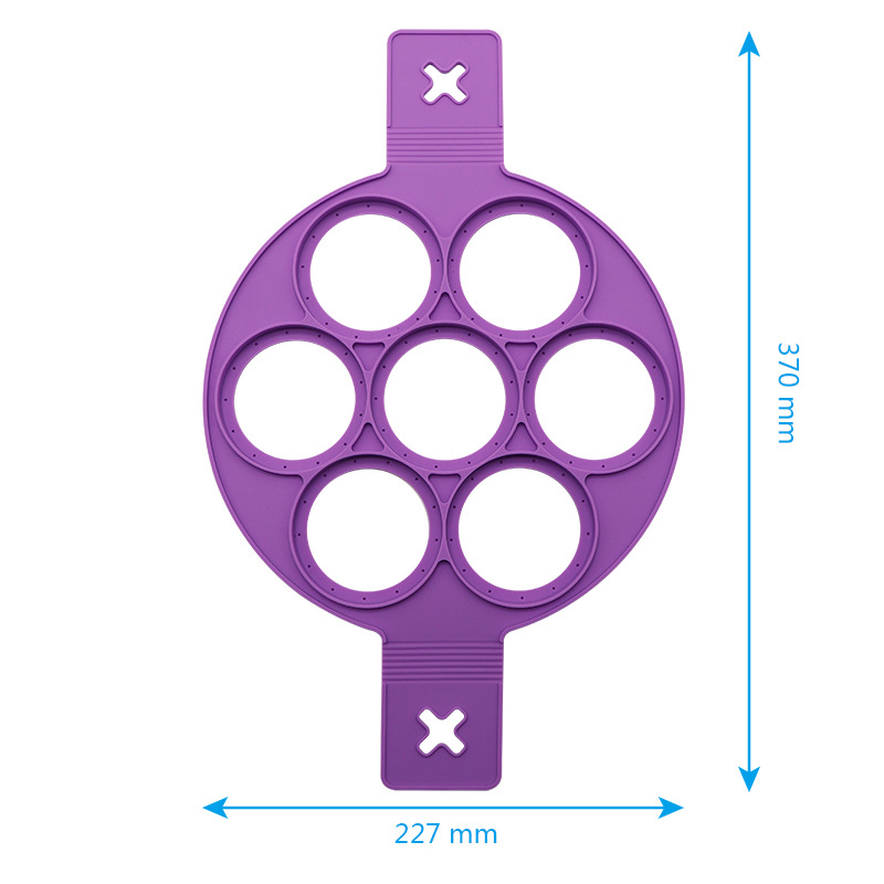Spot Goods Seven-Hole Multi-Functional Silicone Cake Mold Kitchen Egg Omelette Maker Multi-Shape Pancake Baking Utensils