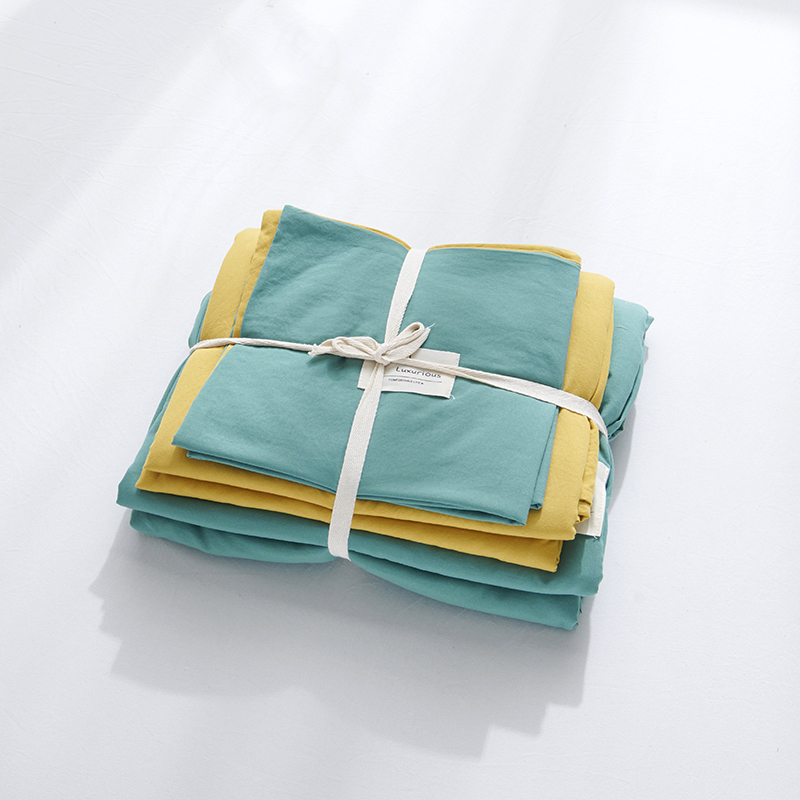 New Cotton USA Series Four-Piece Bedding Set Simple Nordic Quilt Cover Bed Sheet and Pillowcase