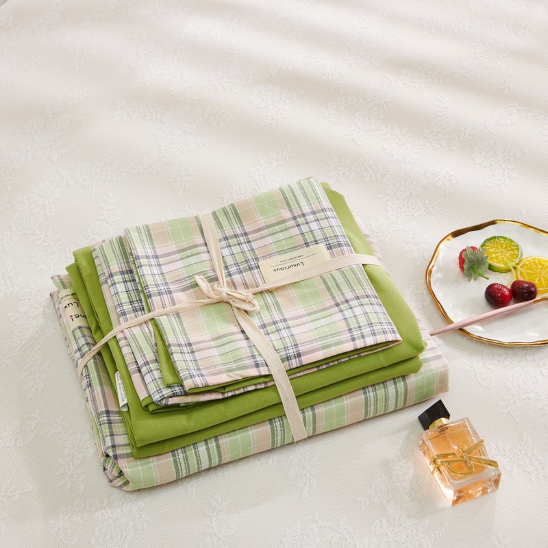 New Cotton USA Series Four-Piece Bedding Set Simple Nordic Quilt Cover Bed Sheet and Pillowcase