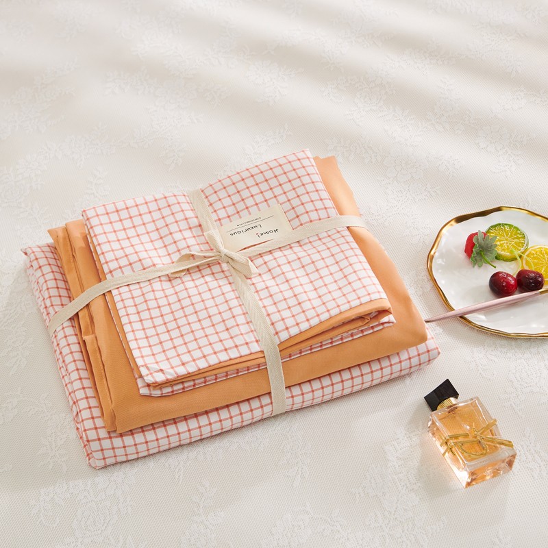 New Cotton USA Series Four-Piece Bedding Set Simple Nordic Quilt Cover Bed Sheet and Pillowcase