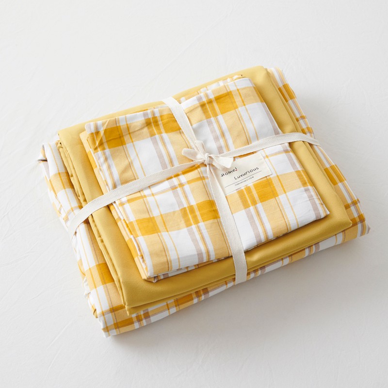 New Cotton USA Series Four-Piece Bedding Set Simple Nordic Quilt Cover Bed Sheet and Pillowcase