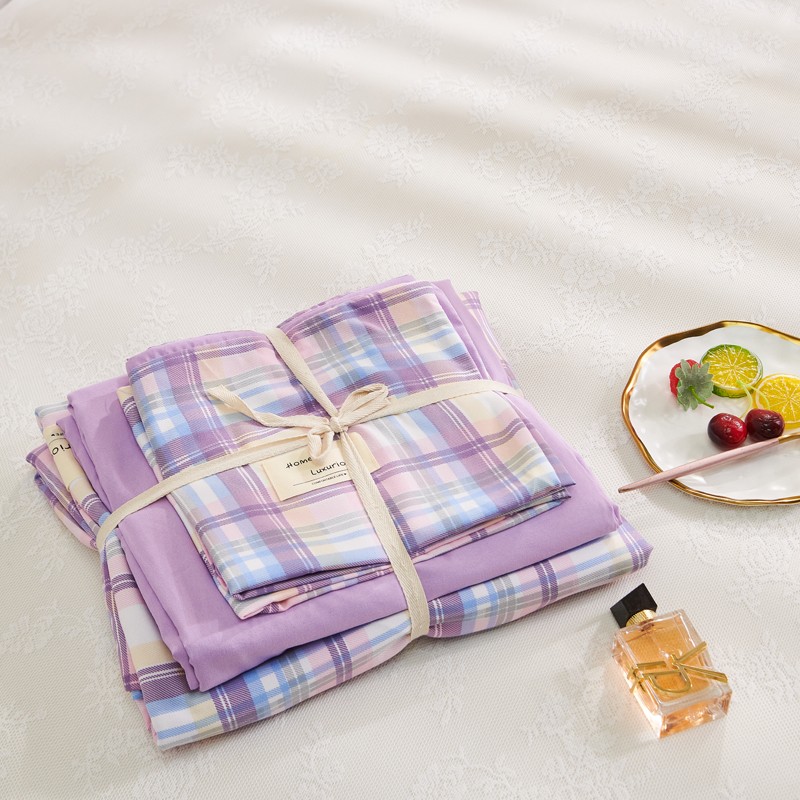 New Cotton USA Series Four-Piece Bedding Set Simple Nordic Quilt Cover Bed Sheet and Pillowcase