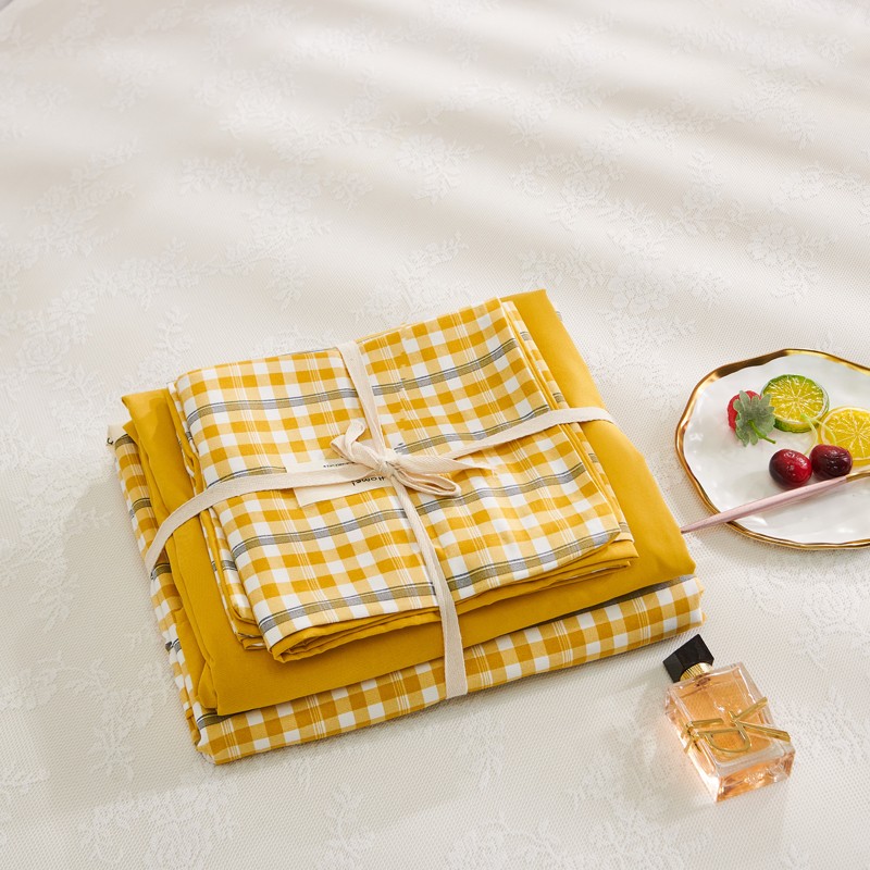 New Cotton USA Series Four-Piece Bedding Set Simple Nordic Quilt Cover Bed Sheet and Pillowcase