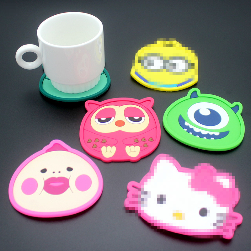 0398 Silicone Cup Mat Cute Creative Cartoon Anti-Scald Non-Slip Mat Non-Slip Dining Table Coaster Heat Proof Mat Teacup Mat