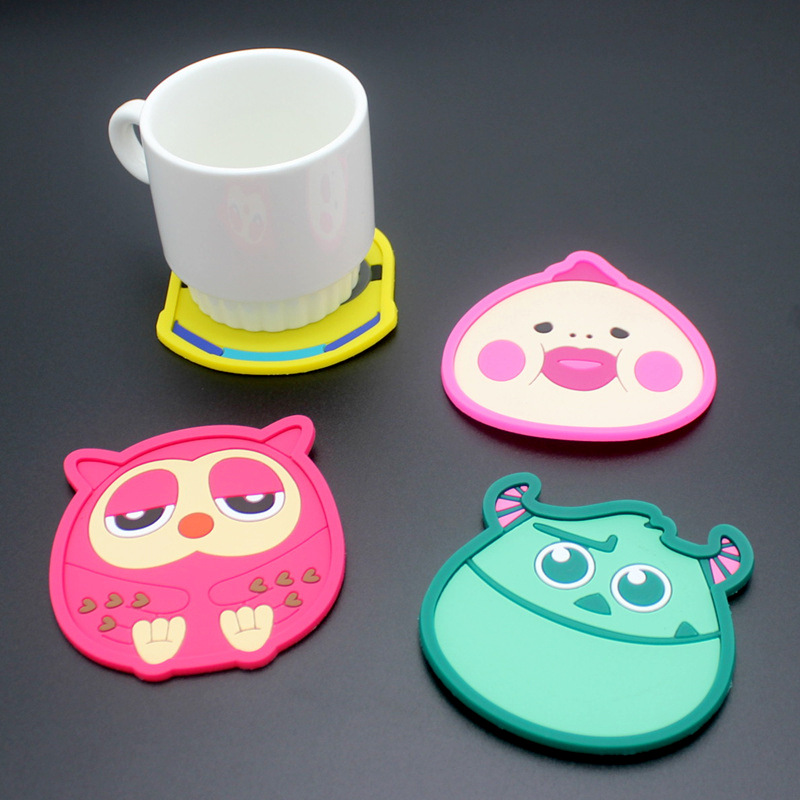 0398 Silicone Cup Mat Cute Creative Cartoon Anti-Scald Non-Slip Mat Non-Slip Dining Table Coaster Heat Proof Mat Teacup Mat