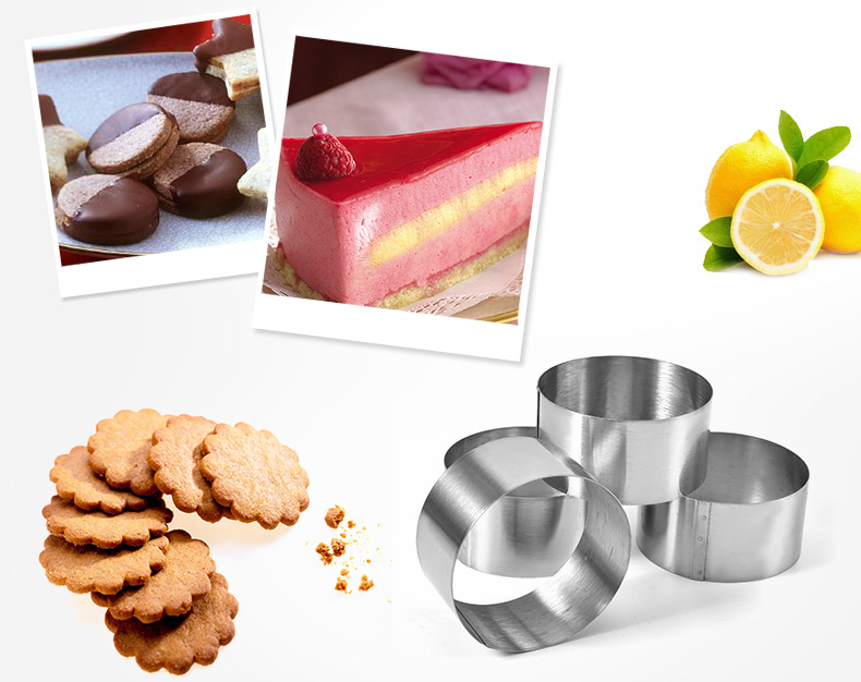 Stainless Steel Mousse Mold Set Home Cake Mold Set of 4 DIY Multi-Layer Cake Mold Baking Tool Stainless Steel Mousse Mold Set Home Cake Mold Set of 4 DIY Multi-Layer Cake Mold Baking Tool
