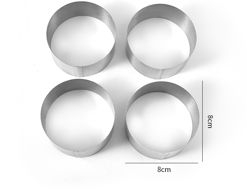 Stainless Steel Mousse Mold Set Home Cake Mold Set of 4 DIY Multi-Layer Cake Mold Baking Tool Stainless Steel Mousse Mold Set Home Cake Mold Set of 4 DIY Multi-Layer Cake Mold Baking Tool