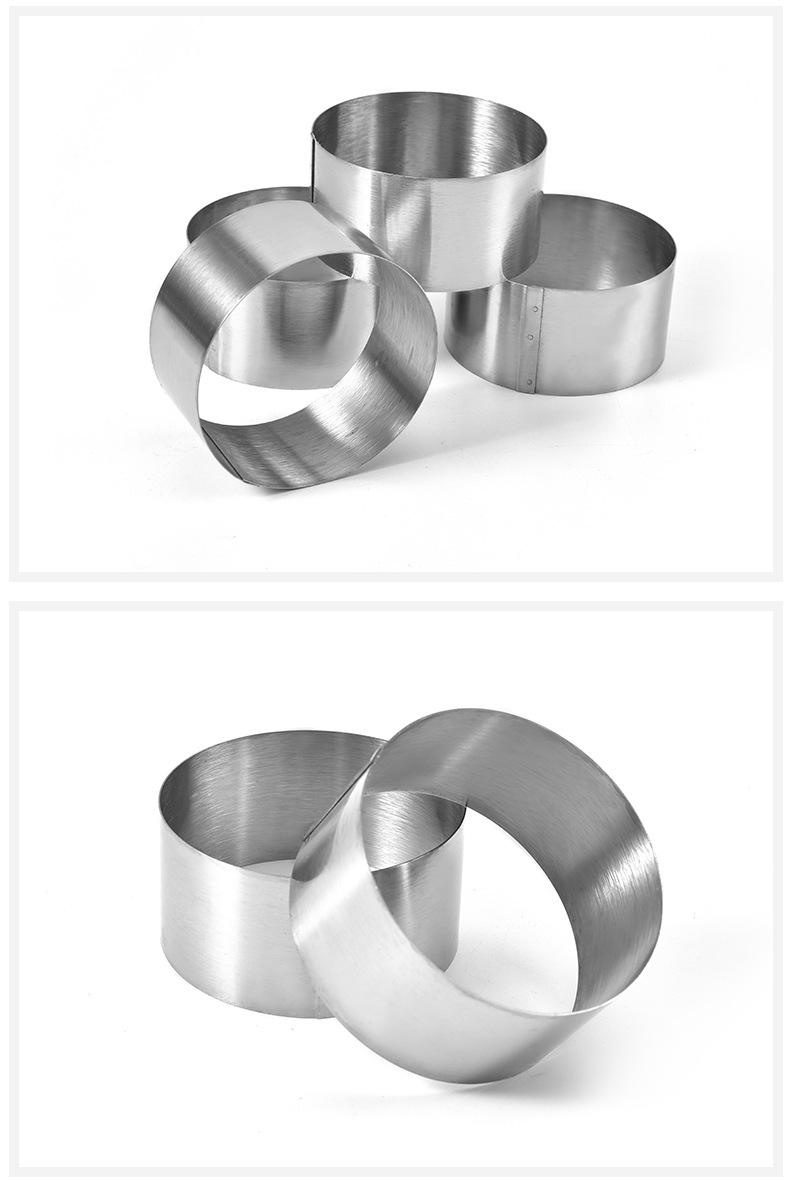 Stainless Steel Mousse Mold Set Home Cake Mold Set of 4 DIY Multi-Layer Cake Mold Baking Tool Stainless Steel Mousse Mold Set Home Cake Mold Set of 4 DIY Multi-Layer Cake Mold Baking Tool