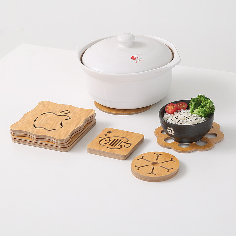Home Wooden Cartoon Heat Proof Mat Dining Table Cushion Non-Slip Pot Mat Creative Cute Mat Teacup Mat Bowl Coaster Cup Coaster